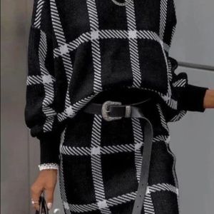 INS NWOT Black and White Skirt Set